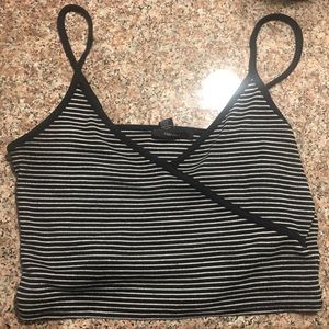 Black and white cropped forever 21 tank top